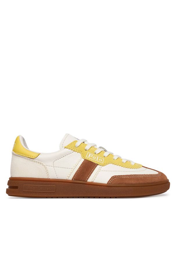 Polo Ralph Lauren Sneakersy 804P04920002 Écru. Kolor: kremowy. Materiał: skóra, zamsz