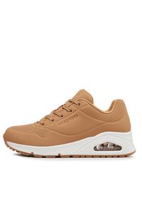 skechers - Skechers Sneakersy Uno Stand On Air 73690/TAN Brązowy. Kolor: brązowy. Materiał: skóra