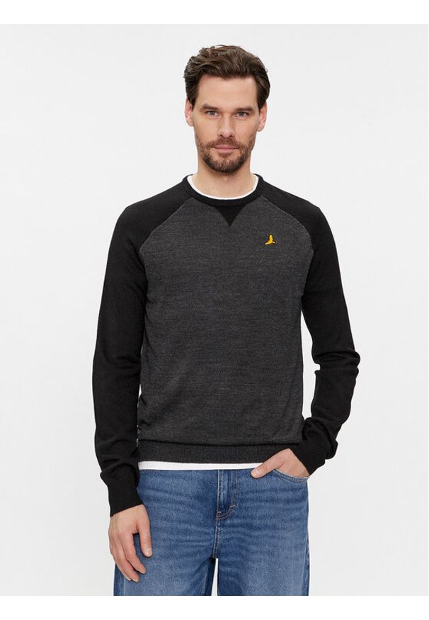 Brave Soul Sweter MK-230HIGGS Szary Regular Fit. Kolor: szary. Materiał: wiskoza