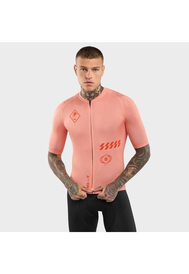 SIROKO - Koszulka biodegradowalna kolarska męska Nomad Keirin. Kolor: pomarańczowy, wielokolorowy, żółty. Materiał: tkanina. Sport: kolarstwo
