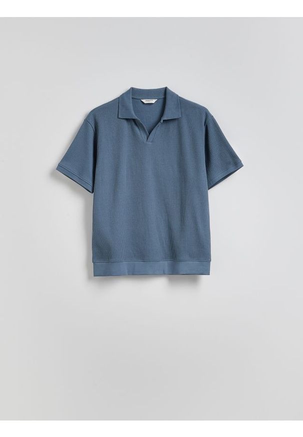 Reserved - Koszulka polo comfort fit - granatowy. Typ kołnierza: polo. Kolor: niebieski. Materiał: bawełna
