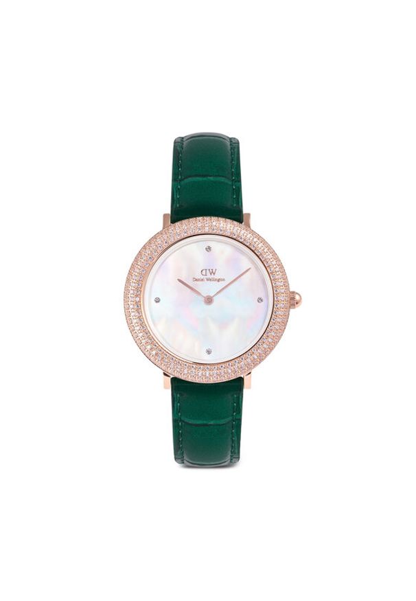 Daniel Wellington Zegarek Crystalline Bezel 32 DW00100826 Różowe złoto. Kolor: wielokolorowy, różowy, złoty. Materiał: skóra