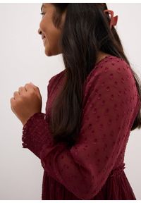 bonprix - Sukienka szyfonowa. Kolor: czerwony. Materiał: szyfon #2