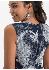 bonprix - Długa sukienka szyfonowa. Kolor: niebieski. Materiał: szyfon. Długość rękawa: bez rękawów. Sezon: lato. Styl: elegancki. Długość: maxi #2