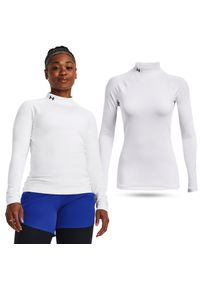 Koszulka termiczna damska Under Armour ColdGear Authentics golf. Typ kołnierza: golf. Kolor: wielokolorowy, biały. Sport: golf #1