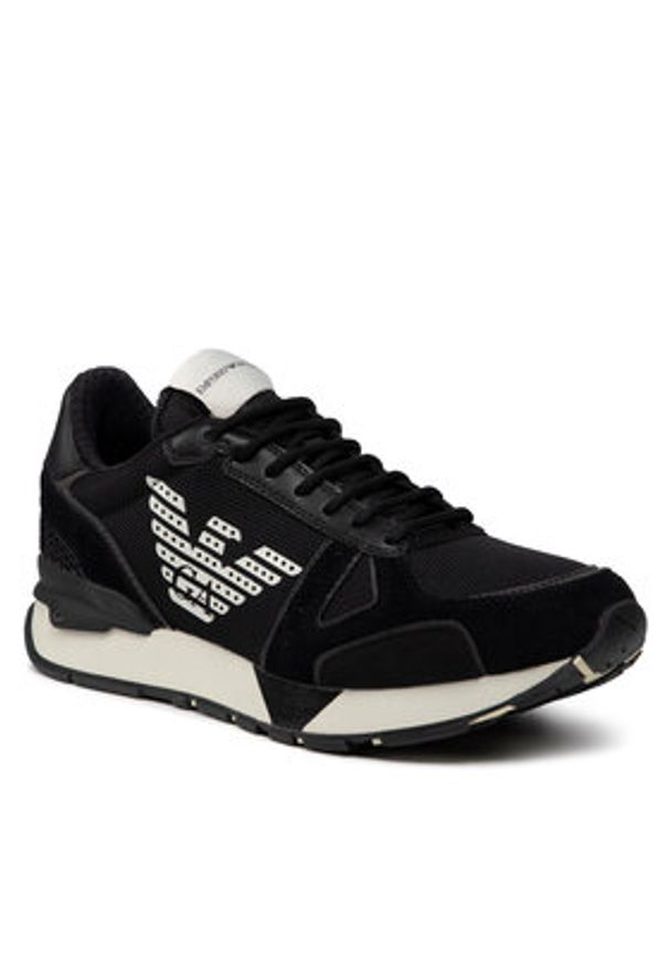 Emporio Armani Sneakersy X4X289 XM499 Q428 Czarny. Kolor: czarny. Materiał: materiał