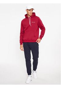 Champion Bluza Hooded Sweatshirt 219208 Bordowy Comfort Fit. Kolor: czerwony. Materiał: syntetyk, bawełna #4