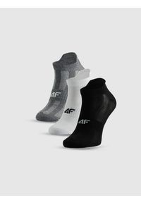 4f - 4F Skarpetki treningowe krótkie (3-pack) męskie - szare+białe+czarne 43-46. Kolor: wielokolorowy. Wzór: prążki. Sport: fitness #1