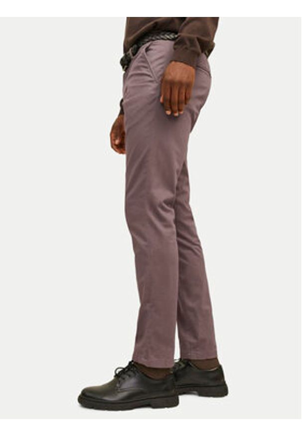 Jack & Jones - Jack&Jones Chinosy Marco 12150148 Brązowy Slim Fit. Kolor: brązowy. Materiał: bawełna