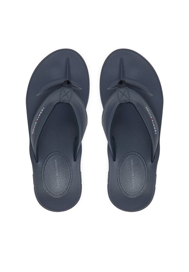 TOMMY HILFIGER - Tommy Hilfiger Japonki Molded Comfort Th Beach Sandal FM0FM05508 Granatowy. Kolor: niebieski. Materiał: skóra