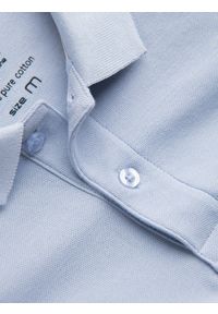 Ombre Clothing - Koszulka męska polo z dzianiny pique - jasnoniebieski V17 S1374 - XXL. Typ kołnierza: polo. Kolor: niebieski. Materiał: dzianina. Wzór: haft. Styl: klasyczny #6