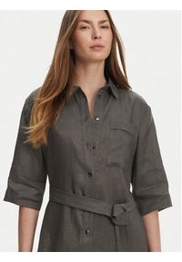 Max Mara Sukienka koszulowa Salute 2516221028 Zielony Regular Fit. Kolor: zielony. Materiał: len. Typ sukienki: koszulowe #5