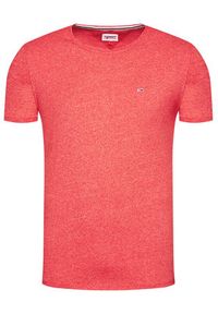 Tommy Jeans T-Shirt Jaspe DM0DM09586 Czerwony Slim Fit. Kolor: czerwony. Materiał: syntetyk, bawełna