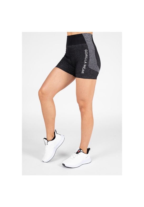 GORILLA WEAR - Selah Bezszwowe Szorty - Czarny. Kolor: czarny. Sport: fitness
