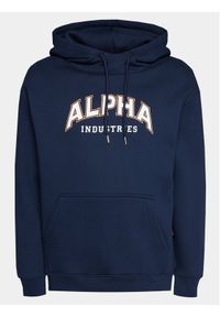 Alpha Industries Bluza College 146331 Granatowy Regular Fit. Kolor: niebieski. Materiał: syntetyk, bawełna