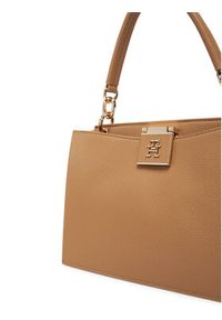 TOMMY HILFIGER - Tommy Hilfiger Torebka Th Her Mini Tote AW0AW17190 Brązowy. Kolor: brązowy. Materiał: skórzane #3