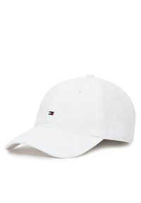 TOMMY HILFIGER - Tommy Hilfiger Czapka z daszkiem Flag Seersucker 6 Panel AM0AM13427 Biały. Kolor: biały. Materiał: materiał, poliester