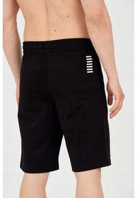 EA7 Emporio Armani - EA7 Czarne shorty męskie z białym logo, Rozmiar S. Kolor: czarny. Materiał: bawełna. Długość: krótkie #3