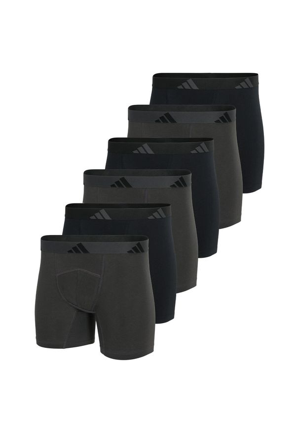 Adidas - Bokserki Active Flex Cotton Ergonomic 6 pak. Kolor: szary. Materiał: bawełna, elastan