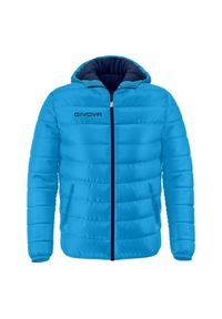 Kurtka sportowa Givova Olanda 2XL. Kolor: niebieski. Materiał: puch. Sezon: jesień, wiosna. Sport: turystyka piesza