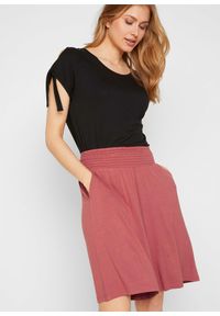 bonprix - Szerokie bermudy z dżerseju z mieszanki wiskozy. Kolor: czerwony. Materiał: jersey, wiskoza #3