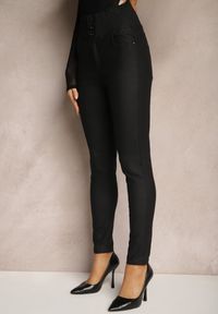 Renee - Czarne Spodnie Skinny High Waist z Gumką w Pasie i Wsuwanymi Kieszeniami Vialaena. Okazja: na co dzień. Stan: podwyższony. Kolor: czarny. Styl: elegancki, casual, klasyczny #3