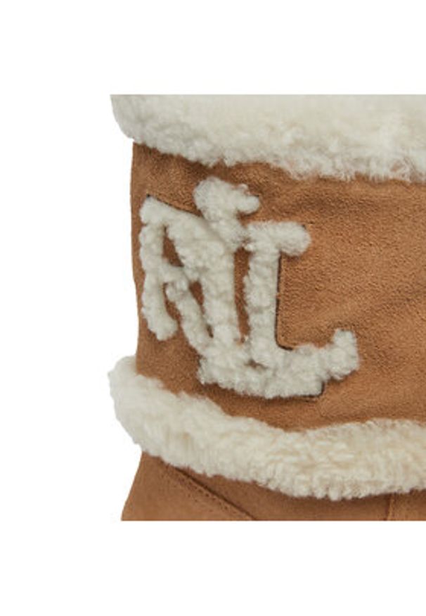 Lauren Ralph Lauren - LAUREN RALPH LAUREN Botki 802915440001 Brązowy. Kolor: brązowy. Materiał: zamsz, skóra