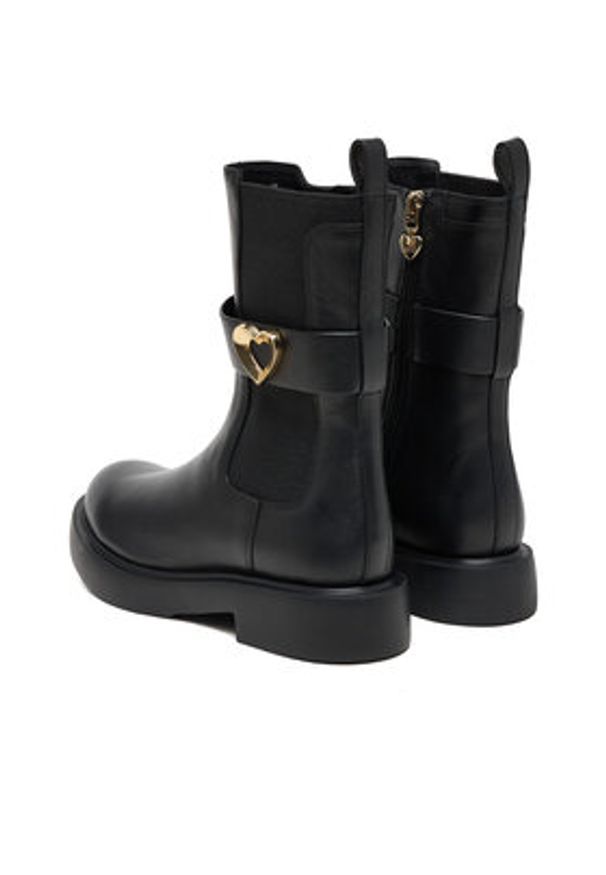 Love Moschino - LOVE MOSCHINO Botki JA24044G0NIA0000 Czarny. Kolor: czarny. Materiał: skóra