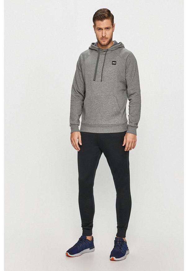 Under Armour - Bluza 1357092.012. Okazja: na co dzień. Typ kołnierza: kaptur. Kolor: szary. Długość rękawa: raglanowy rękaw. Styl: casual