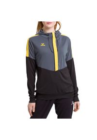 ERIMA - Damska bluza z kapturem Erima Squad. Typ kołnierza: kaptur. Kolor: szary, wielokolorowy, czarny. Sport: piłka ręczna #1