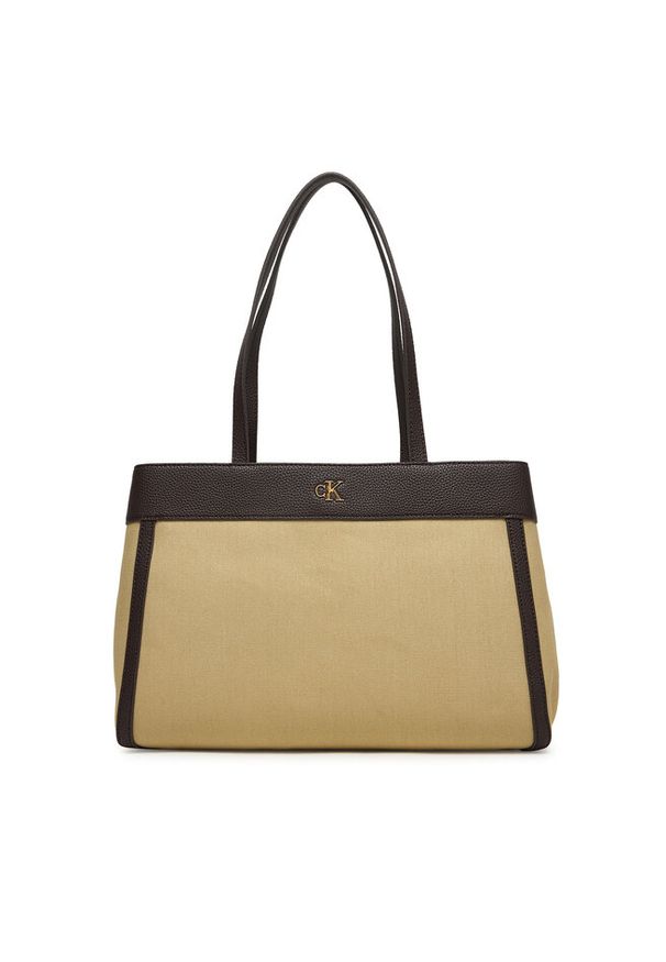 Torebka Calvin Klein. Kolor: beżowy