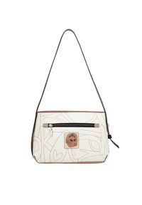 Pomarańczowa Elegancka Listonoszka Damska Anekke Z Serii Alma. Kolor: pomarańczowy. Wzór: aplikacja, napisy. Materiał: zdobione. Styl: elegancki #9