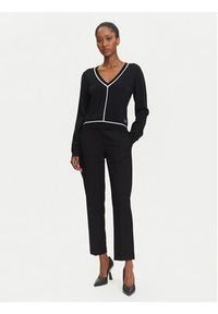 Karl Lagerfeld - KARL LAGERFELD Sweter A3W18023 Czarny Regular Fit. Typ kołnierza: dekolt w karo. Kolor: czarny. Materiał: syntetyk #5