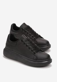Born2be - Czarne Sneakersy na Grubej Podeszwie z Okrągłym Noskiem Naubrey. Nosek buta: okrągły. Kolor: czarny #5