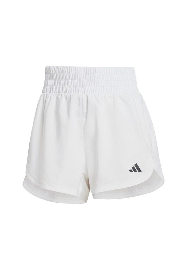 Adidas - Szorty Pacer Training 3-Stripes Woven High-Rise. Kolor: biały. Materiał: materiał