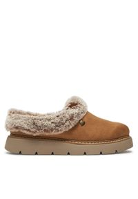 skechers - Skechers Kapcie 114762/CSNT Brązowy. Kolor: brązowy. Materiał: skóra