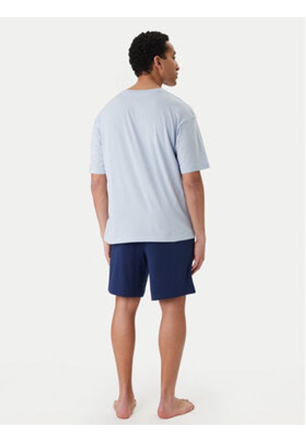 TOMMY HILFIGER - Tommy Hilfiger Piżama UM0UM03649 Niebieski Regular Fit. Kolor: niebieski. Materiał: bawełna