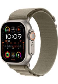 APPLE - Smartwatch Apple Watch Ultra 2 GPS + Cellular 49mm Titanium Case Alpine Loop Large Zielony (MRF03FD/A). Rodzaj zegarka: smartwatch. Kolor: zielony