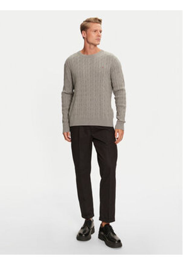 TOMMY HILFIGER - Tommy Hilfiger Sweter MW0MW33132 Szary Regular Fit. Kolor: szary. Materiał: bawełna