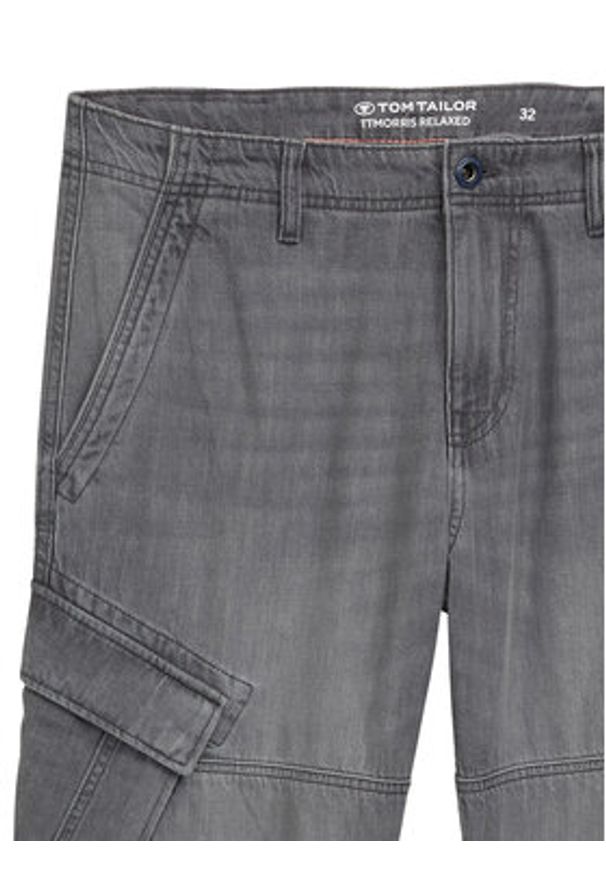 Tom Tailor Szorty jeansowe 1044977 Szary Relaxed Fit. Kolor: szary. Materiał: bawełna