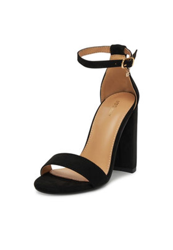 DeeZee Sandały 0812-1 Czarny. Kolor: czarny. Materiał: materiał