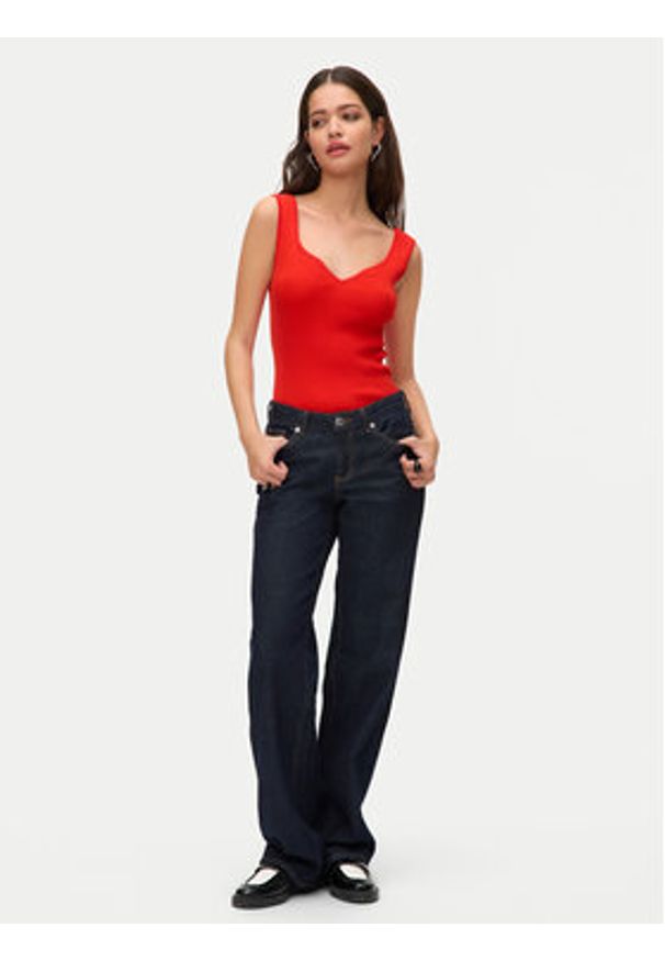 Vero Moda Top Willow 10326450 Czerwony Slim Fit. Kolor: czerwony. Materiał: wiskoza