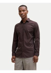 Jack & Jones Koszula Parker 12227385 Bordowy Slim Fit. Kolor: czerwony. Materiał: bawełna
