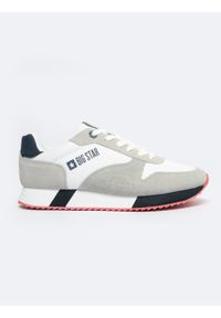 Big-Star - Sneakersy męskie biało-szare NN174501 101. Kolor: biały. Materiał: tkanina