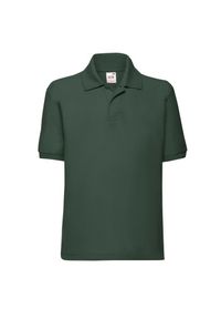 FRUIT OF THE LOOM - Koszulka Polo Dla Dzieci 65/35. Typ kołnierza: polo. Kolor: zielony