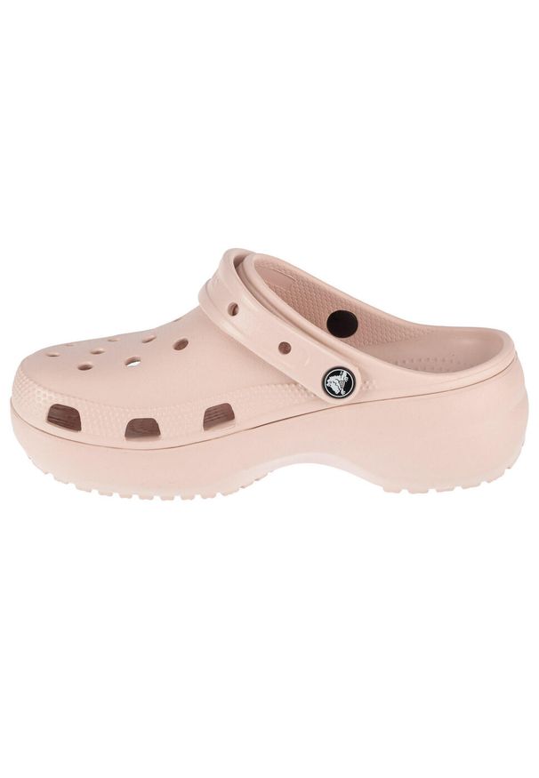 Mules Femme Mules Crocs CLASSIC PLATFORM CLOG W Rose Rose. Kolor: różowy. Materiał: materiał, syntetyk. Obcas: na platformie