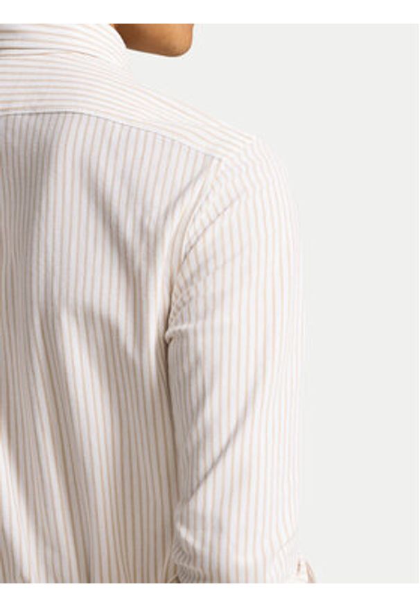 Polo Ralph Lauren Koszula 710934575003 Beżowy Slim Fit. Typ kołnierza: polo. Kolor: beżowy. Materiał: bawełna