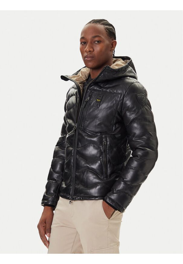 Blauer Kurtka skórzana 25WBLUL01314 007012 Czarny Regular Fit. Kolor: czarny. Materiał: skóra