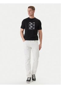 Karl Lagerfeld - KARL LAGERFELD T-Shirt 755037 562221 Czarny Loose Fit. Typ kołnierza: dekolt w karo. Kolor: czarny. Materiał: bawełna #4