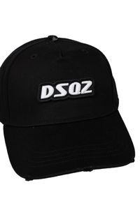 DSQUARED2 - Dsquared2 Bejsbolówka | BCM0649 05C00001 | Mężczyzna | Czarny. Kolor: czarny. Materiał: bawełna. Wzór: aplikacja, napisy. Styl: sportowy, elegancki, casual